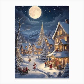 Christmas Village Lights Canvas Print