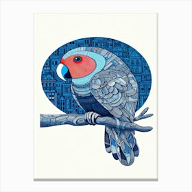 Blaze Parrot On A Branch Canvas Print