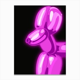 Pink Neon Balloon Dog Wall Art Canvas Print