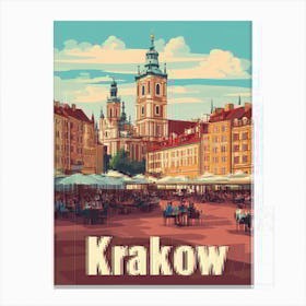 Aihrgdesign A Classic 1960s Travel Poster For Krakow Canvas Print