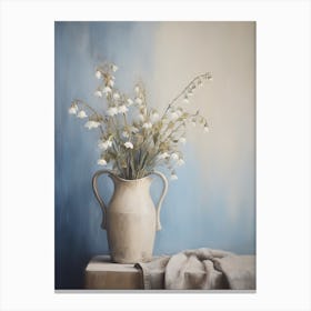 Bluebell, Autumn Fall Flowers Sitting In A White Vase, Farmhouse Style 4 Canvas Print