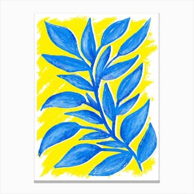 Neon Blue Plant Canvas Print