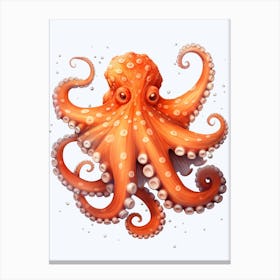 Day Octopus Flat Illustration 1 Canvas Print