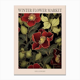 Hellebore 2 Winter Flower Market Poster Canvas Print