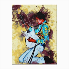 Smudge Of Portrait Jimi Hendrix Canvas Print