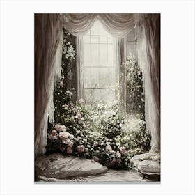 Roses In The Window Canvas Print