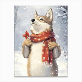 Fox In The Snow 6 Canvas Print