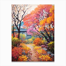 Autumn Gardens Painting The Garden Of Morning Calm South Korea 3 Canvas Print