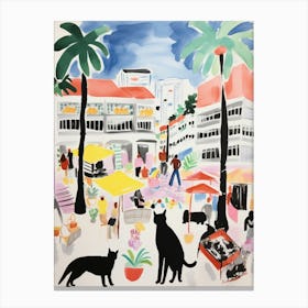 The Food Market In Copenhagen 5 Illustration Canvas Print