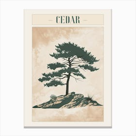 Cedar Tree Minimal Japandi Illustration 1 Poster Canvas Print