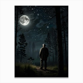 Full Moon In The Forest Canvas Print