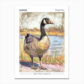 Goose Pastel Watercolour 3 Poster Canvas Print