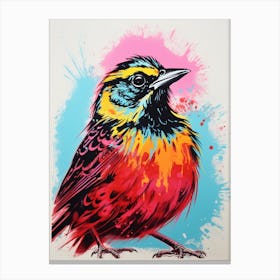 Andy Warhol Style Bird Lark 4 Canvas Print