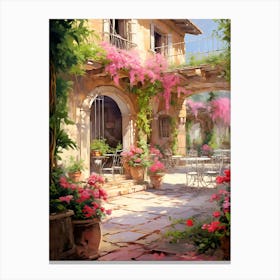 Beutiful Countryside Courtyard Canvas Print