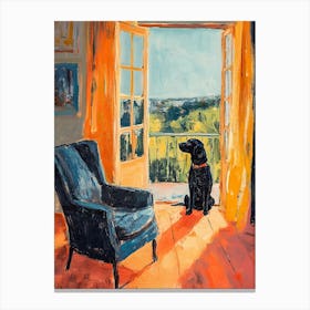 Dog At The Window Canvas Print