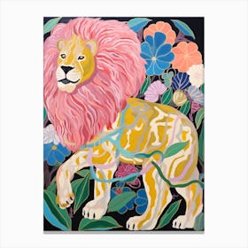 Maximalist Animal Painting Lion 4 Canvas Print