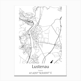 Lustenau,Austria Minimalist Map Canvas Print