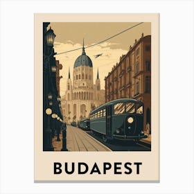 Budapest 5 Vintage Travel Poster Canvas Print
