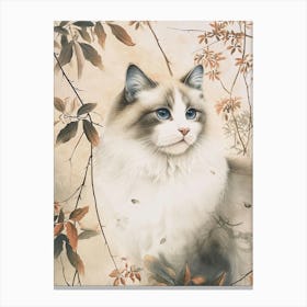 Ragdoll Cat Japanese Illustration 2 Canvas Print