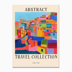 Abstract Travel Collection Poster Lima Peru 1 Canvas Print