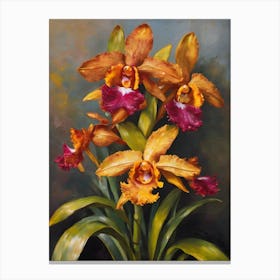 Maxillaria Orchids Oil Painting 1 Canvas Print