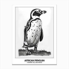 Penguin Standing Tall And Proud Poster 1 Canvas Print