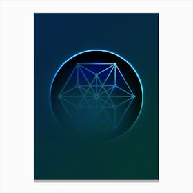 Geometric Neon Glyph on Jewel Tone Triangle Pattern 368 Canvas Print