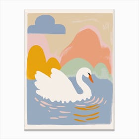 Swan In The Pond Canvas Print