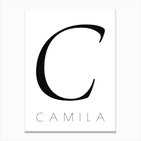 Camila Typography Name Initial Word Canvas Print