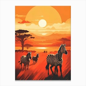 Zebras In The Wild Canvas Print