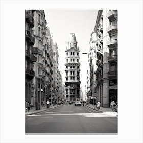 Barcelona, Spain, Photography In Black And White 4 Canvas Print