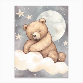 Sleeping Baby Brown Bear 1 Canvas Print