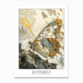 Butterfly Precisionist Illustration 3 Poster Canvas Print