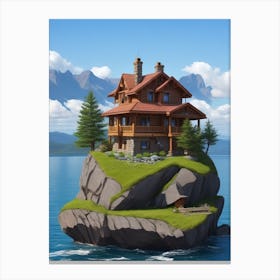 Beautiful House on the Lakeside 2 Canvas Print