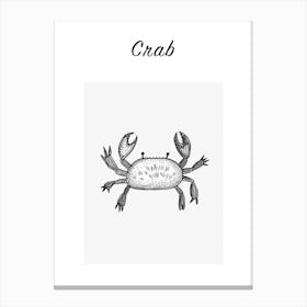 B&W Crab Poster Canvas Print