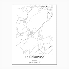 La Calamine,Belgium Minimalist Map Canvas Print