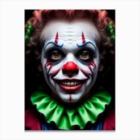 Haunted Creepy Clown Canvas Print