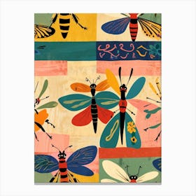 Bees And Butterflies Canvas Print