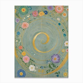 Spiral Of Floral Scribbles Canvas Print