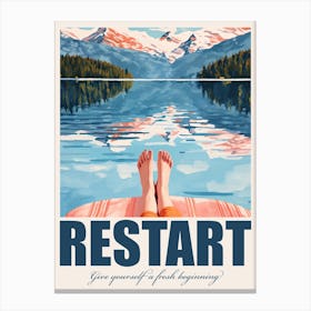 Restart   Give Yourself A Fresh Beginning Illustration Quote Poster Canvas Print