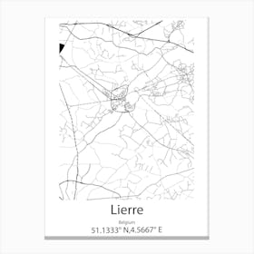 Lierre,Belgium Minimalist Map Canvas Print