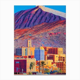 El Paso, City Us  Pointillism Canvas Print