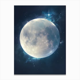 Full Moon In Space Canvas Print