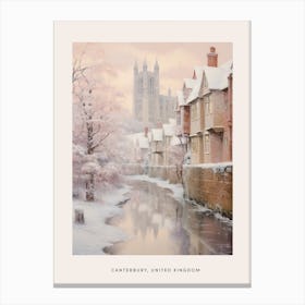 Dreamy Winter Painting Poster Canterbury United Kingdom 1 Canvas Print