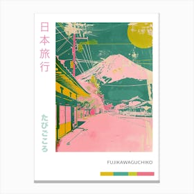 Fujikawaguchiko Japan Duotone Silkscreen Poster 1 Canvas Print