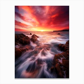 Sunset At The Beach x Canvas Print