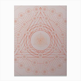 Geometric Abstract Glyph Circle Array in Tomato Red n.0276 Canvas Print