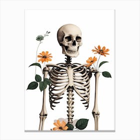 Floral Skeleton Botanical Anatomy (3) Canvas Print