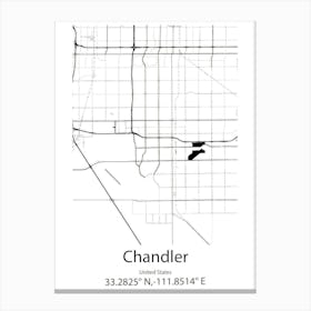 Chandler,United States Minimalist Map Canvas Print