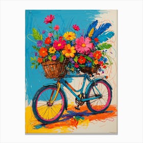 Flowers On A Bike Canvas Print